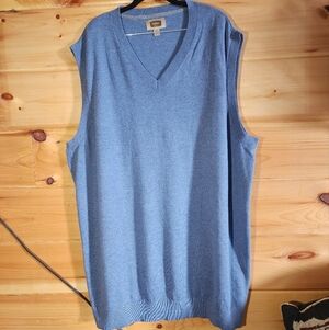 Foundry Everyday Casual Vest Mens 4XL V-Neck Lightweight Knit Blue